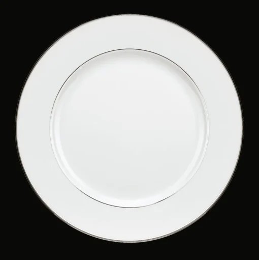 Assiette à dessert en porcelaine finition platine