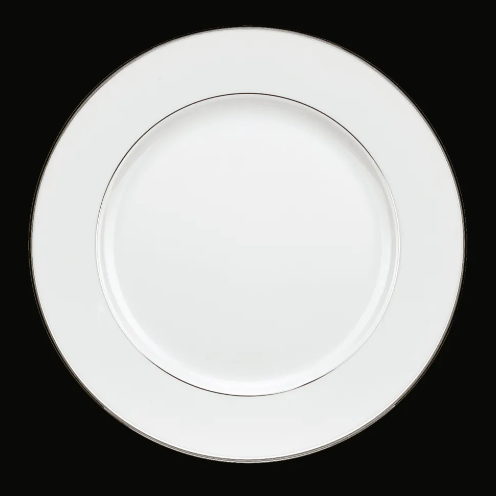 Assiette à dessert en porcelaine finition platine