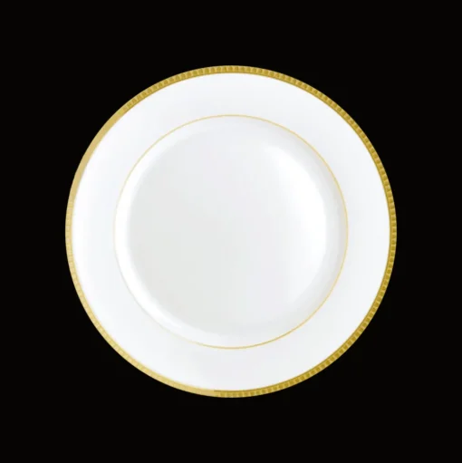 Assiette à dessert en porcelaine finition or