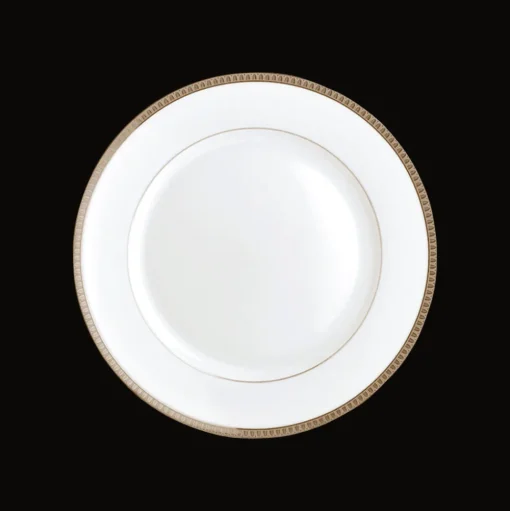 Assiette à dessert en porcelaine finition platine