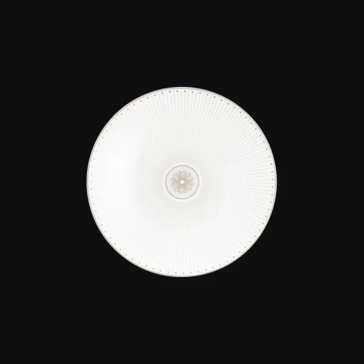 Assiette à dessert/gâteaux en porcelaine finition Platine