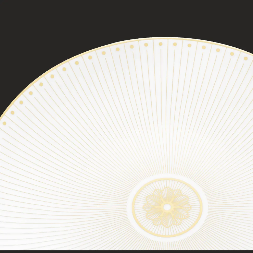 Assiette à dessert/gâteaux en porcelaine finition Or
