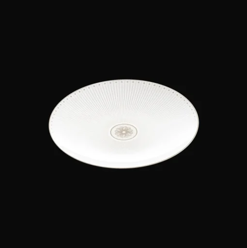 Assiette à dessert/gâteaux en porcelaine finition Platine