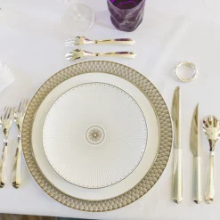 Assiette à dessert/gâteaux en porcelaine finition Platine