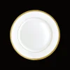 Assiette à pain en porcelaine finition or