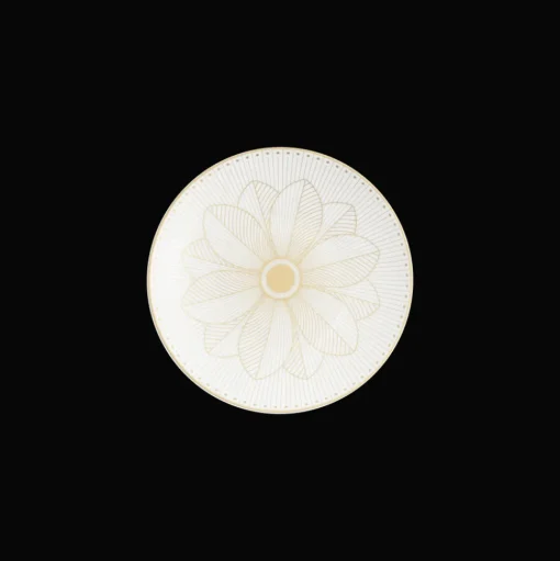 Assiette à pain en porcelaine finition Or