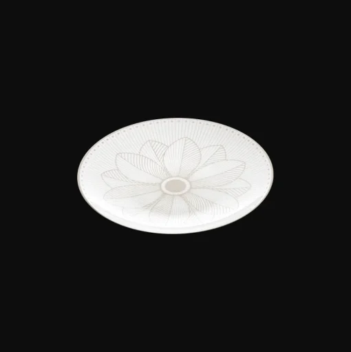 Assiette à pain en porcelaine finition Platine