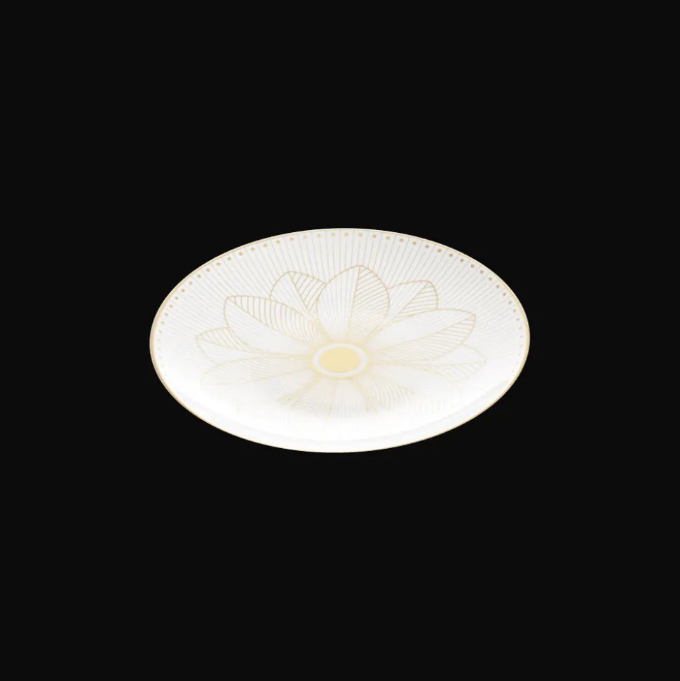 Assiette à pain en porcelaine finition Or