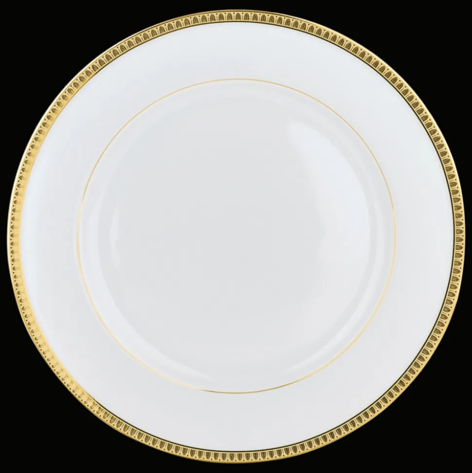 Assiette américaine en porcelaine finition or