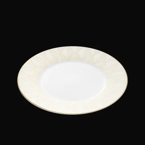 Assiette américaine en porcelaine finition Or