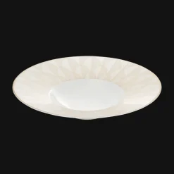 Assiette creuse à aile large en porcelaine finition Or