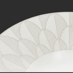 Assiette creuse à aile large en porcelaine finition Platine