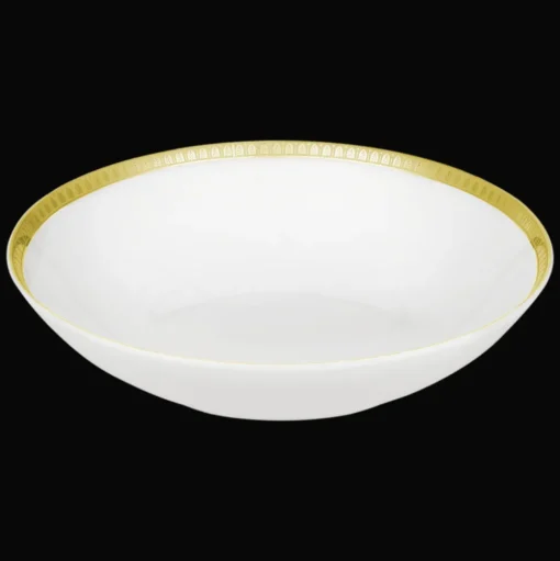 Assiette creuse à calotte en porcelaine finition or