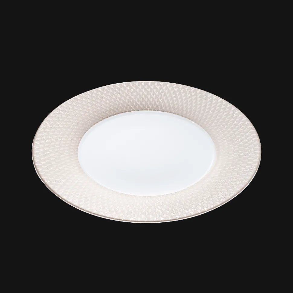 Assiette de présentation en porcelaine finition Platine