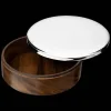 Boîte moyen modèle en bois et métal argenté