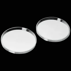 Coffret de 2 dessous de verre en métal argenté