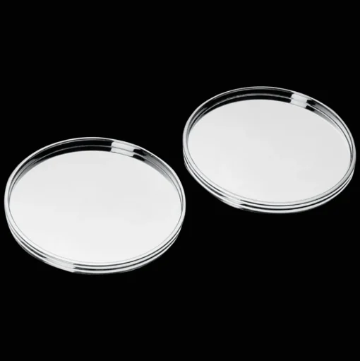 Coffret de 2 dessous de verre en métal argenté
