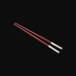 Coffret de baguettes chinoises rouges et repose-baguettes