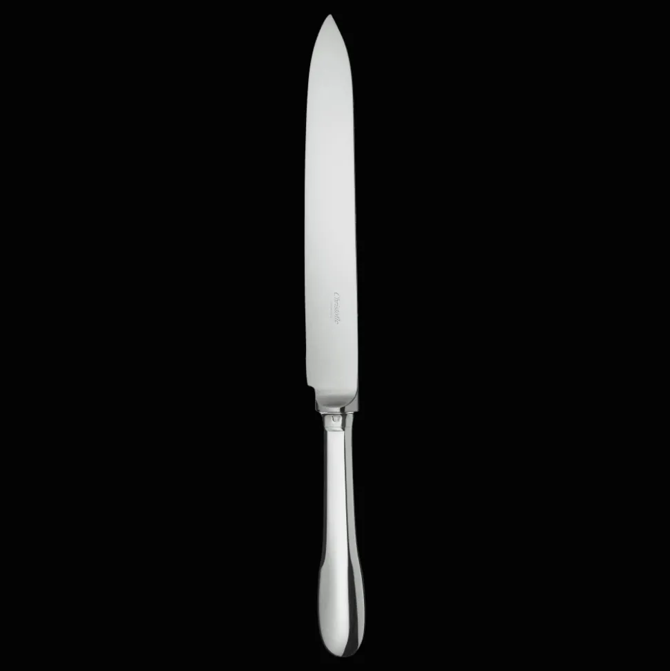 Couteau à découper en métal argenté