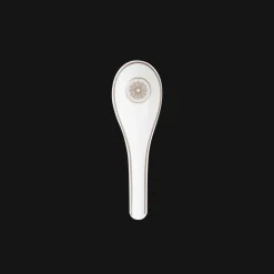 Cuillère chinoise en porcelaine finition Platine