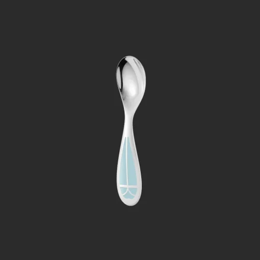 Cuillère naissance en métal argenté - Ice Blue