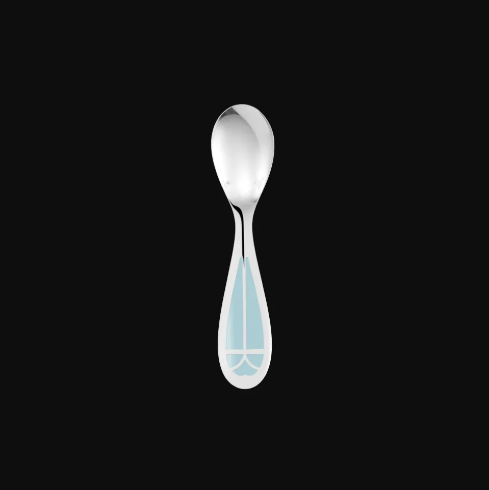 Cuillère naissance en métal argenté - Ice Blue
