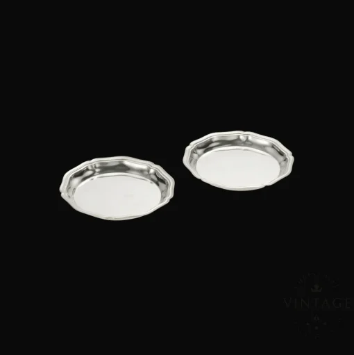 Duo de dessous de verre argentés - Vintage