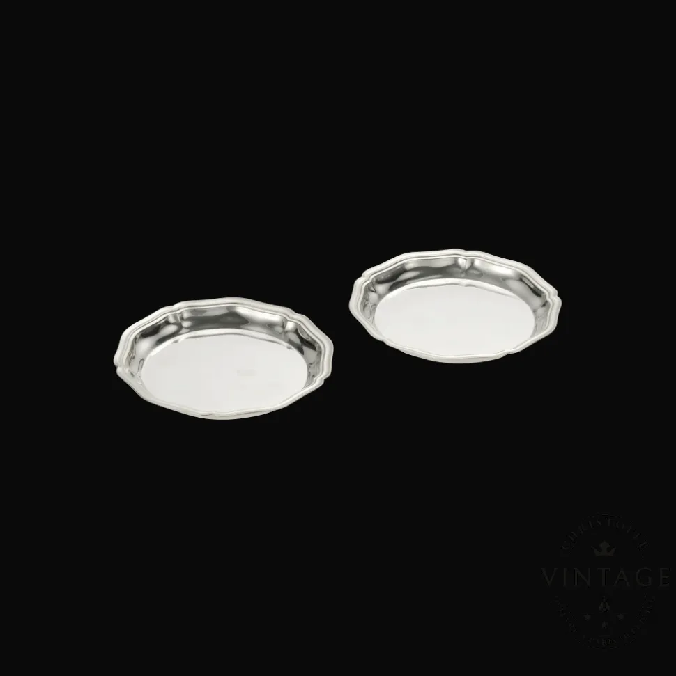 Duo de dessous de verre argentés - Vintage