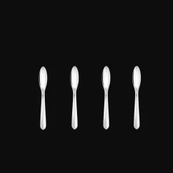 Ensemble de 4 cuillères à espresso en métal argenté