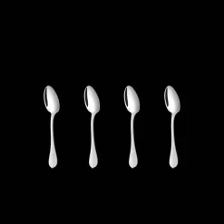 Ensemble de 4 cuillères à espresso en métal argenté