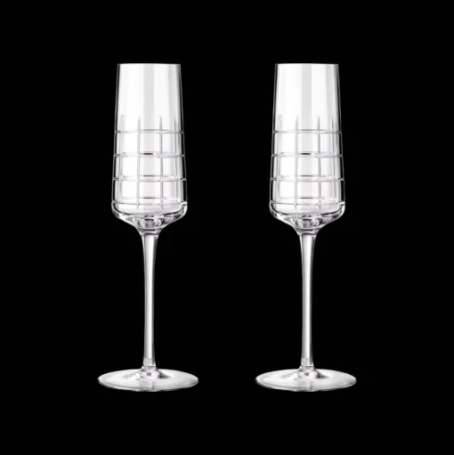 Lot de 2 flûtes à champagne en cristal