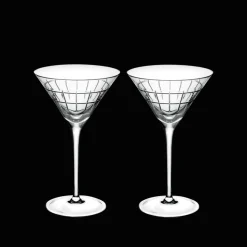 Lot de 2 verres à martini en cristal