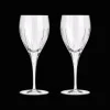 Lot de 2 verres à vin blanc en cristal