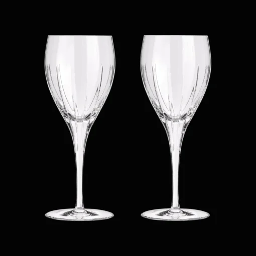 Lot de 2 verres à vin blanc en cristal