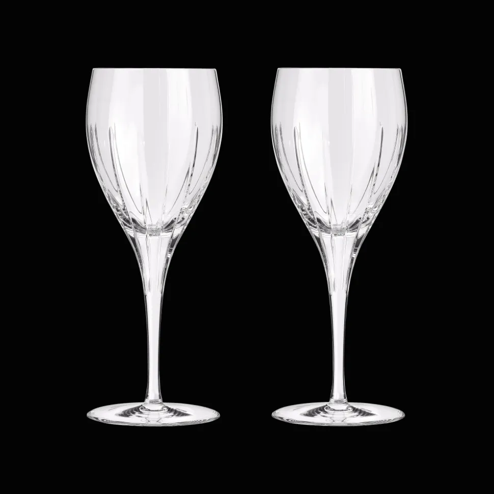 Lot de 2 verres à vin blanc en cristal