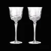 Lot de 2 verres à vin blanc en cristal