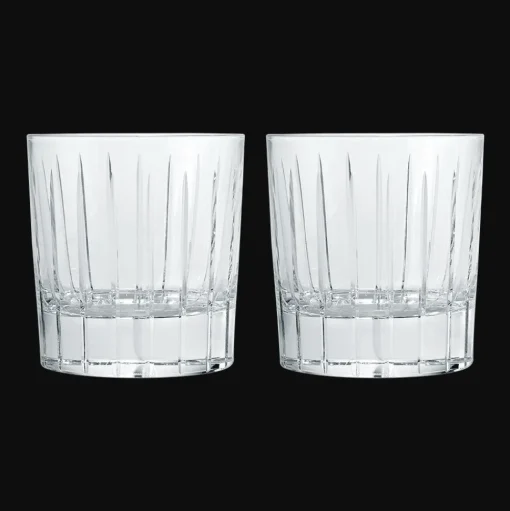 Lot de 2 verres doubles à whisky old-fashioned en cristal