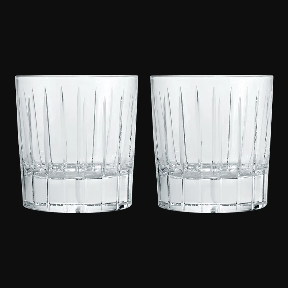 Lot de 2 verres doubles à whisky old-fashioned en cristal