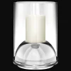 Photophore en verre et en acier