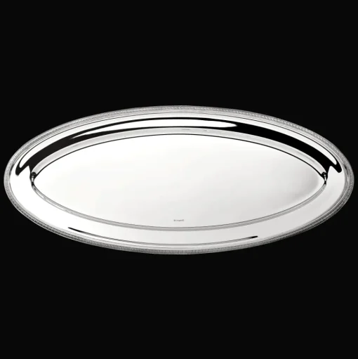 Plat à poisson en métal argenté