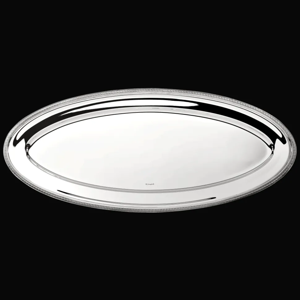 Plat à poisson en métal argenté