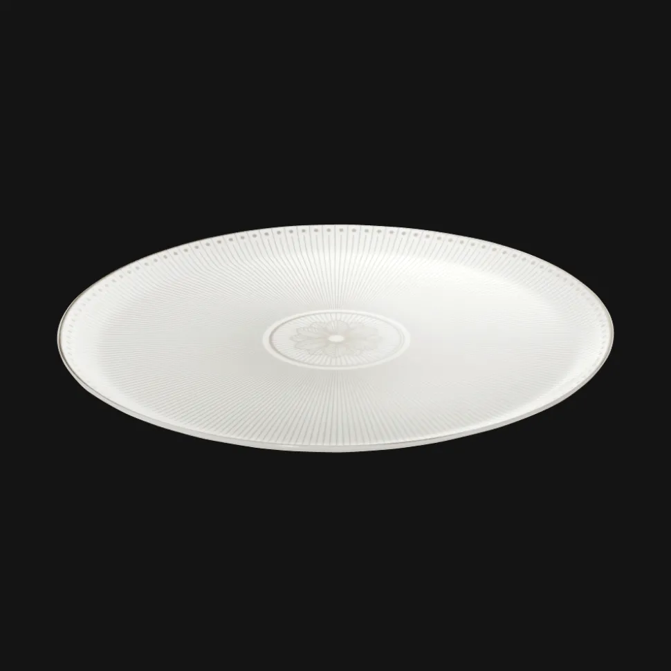 Plat à tarte en porcelaine finition Platine