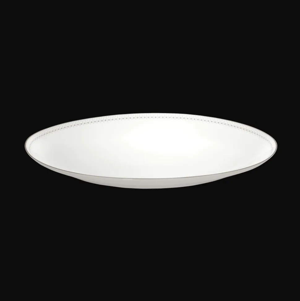 Plat ovale 38 cm en porcelaine finition Platine