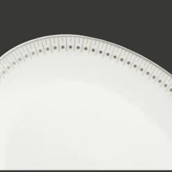 Plat ovale 28 cm en porcelaine finition Platine