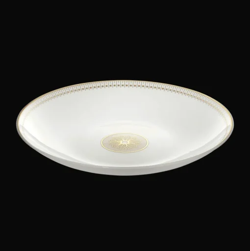 Plat rond creux en porcelaine finition Or