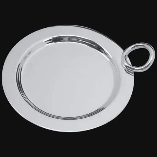 Plateau de carafe en métal argenté