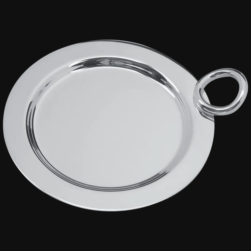 Plateau de carafe en métal argenté