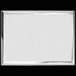 Plateau pour documents en métal argenté - 34 x 25 cm
