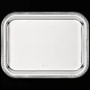 Plateau rectangulaire en métal argenté - 26 x 20 cm