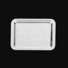 Plateau rectangulaire en métal argenté - 22 x 16 cm